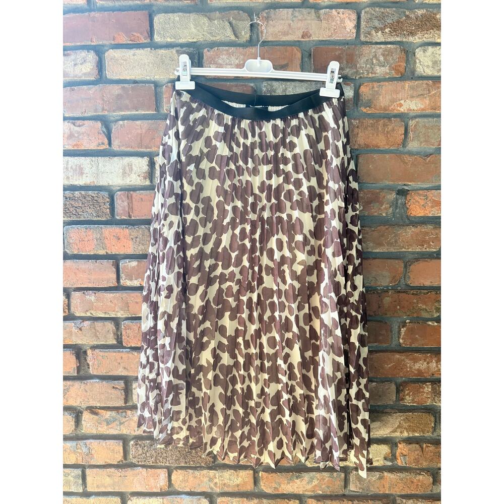 NWT Sanctuary Pleated Midi Skirt in Chocolate Spots - Size Large